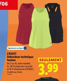 Lidl CRIVIT Débardeur technique femme offre