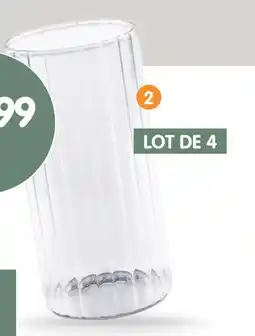 b&m Lot de 4 verres cottelé haut offre