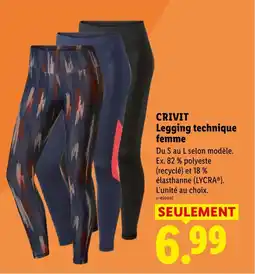 Lidl CRIVIT Legging technique femme offre