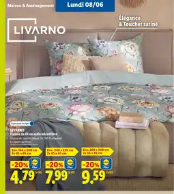 Lidl LIVARNO Parure de lit en satin microfibre offre