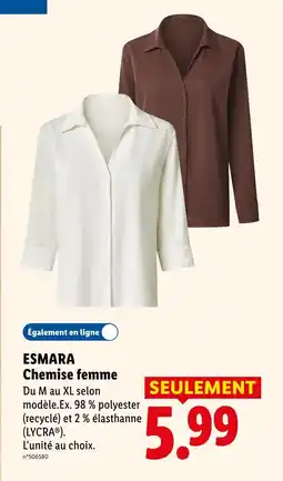 Lidl ESMARA Chemise femme offre