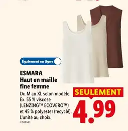 Lidl ESMARA Haut en maille fine femme offre