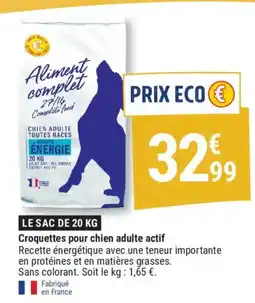 Gamm vert Croquettes pour chien adulte actif offre
