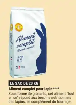 Gamm vert Aliment complet pour lapin offre