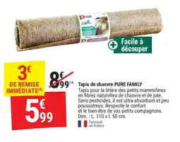 Gamm vert Tapis de chanvre pure family offre