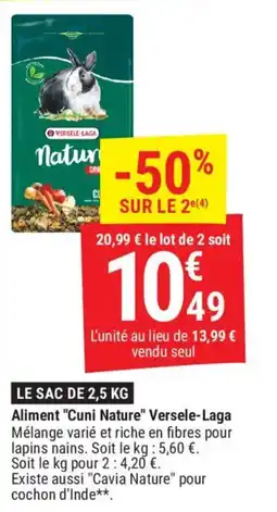 Gamm vert Aliment cuni nature versele-laga offre