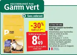 Gamm vert Mélange complet tourterelles PURE FAMILY offre