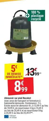 Gamm vert Abreuvoir sur pied rocokot offre