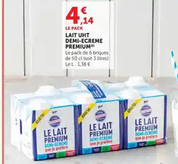 Super U Lait uht demi-ecreme premium offre