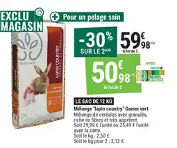Gamm vert Mélange lapin country gamm vert offre