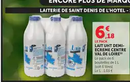 Super U Lait uht demi- ecreme centre val de loire offre