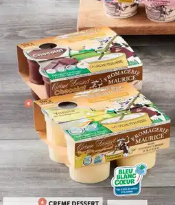 Super U Creme dessert fabriquee a la ferme au lait entier pasteurise offre