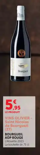 Super U VINS OLIVIER - Saint Nicolas de Bourgueil aop rouge offre