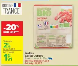 Carrefour Market CARREFOUR BIO Lardons offre