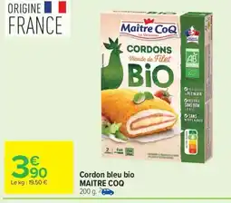 Carrefour Market MAITRE COQ Cordon bleu bio offre