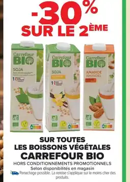 Carrefour Market CARREFUR BIO Sur toutes les boissons végétales offre