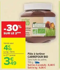 Carrefour Market CARREFOUR BIO Pâte à tartiner offre