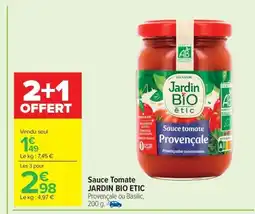 Carrefour Market JARDIN BIO ETIC Provençale ou Basilic offre