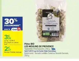 Carrefour Market LES MOULINS DE PROVENCE BIO Pâtes offre