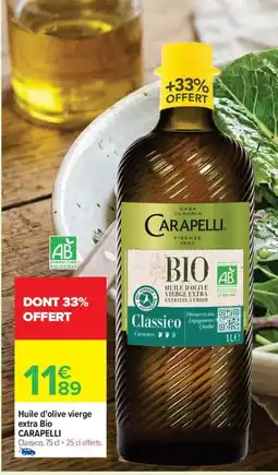 Carrefour Market CARAPELLI Huile d'olive vierge extra Bio offre