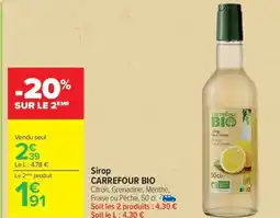 Carrefour Market CARREFOUR BIO Sirop offre