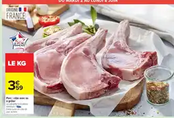 Carrefour Porc côte avec os à griller offre