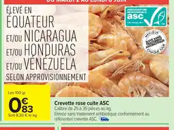 Carrefour Crevette rose cuite ASC offre
