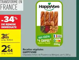 Carrefour HAPPYVORE Recettes végétales offre