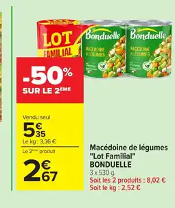 Carrefour BONDUELLE Macédoine de légumes Lot Familial offre
