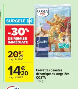 Carrefour Crevettes géantes décortiquées surgelées offre