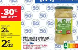 Carrefour CARREFOUR CLASSIC Mini cœurs d'artichauts offre
