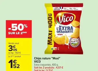Carrefour VICO Chips nature Maxi offre