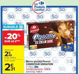 Carrefour CARREFOUR SENSATION Barres glacées Peanut offre