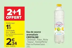 Carrefour CRISTALINE Eau de source aromatisée offre