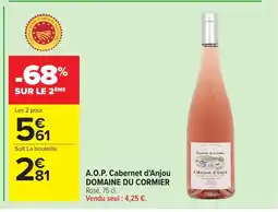 Carrefour DOMAINE DU CORMIER A.O.P. Cabernet d'Anjou offre