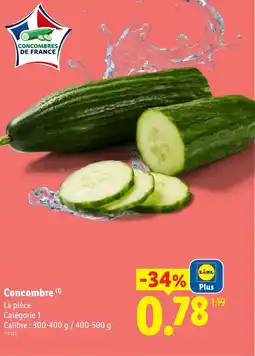 Lidl Concombre offre