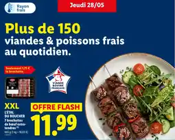 Lidl L'ÉTAL DU BOUCHER 7 brochettes de bœuf extra- tendres offre