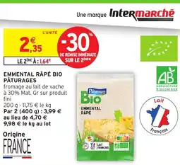 Intermarché PÂTURAGES Emmental râpé bio offre