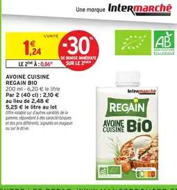 Intermarché REGAIN BIO Avoine cuisine offre