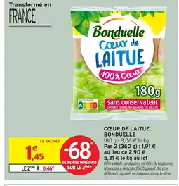 Intermarché BONDUELLE Cœur de laitue offre