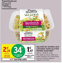 Intermarché PIERRE MARTINET Salade de quinoa aux légumes sans gluten offre