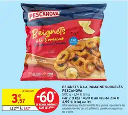 Intermarché PESCANOVA Beignets à la romaine surgelés offre