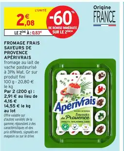 Intermarché Fromage frais saveurs de saveurs de provence offre