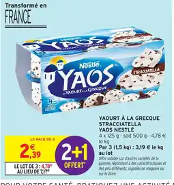 Intermarché Yaourt à la grecque stracciatella yaos nestlé offre