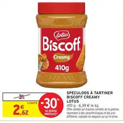 Intermarché LOTUS Speculoos à tartiner biscoff creamy offre