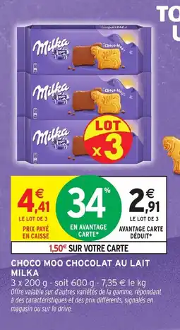 Intermarché MILKA Choco moo chocolat au lait offre