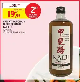 Intermarché KAIJI Whisky japonais blended gold offre