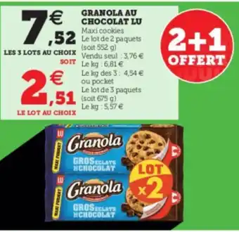 Super U Granola au Chocolat LU offre