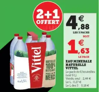 Super U Eau minerale naturelle Vittel offre