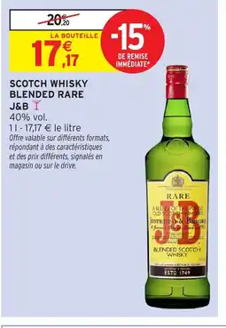Intermarché J&B Scotch whisky blended rare offre